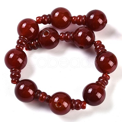 Natural Carnelian 3-Hole Guru Beads Strands G-H064-E08-02A-1