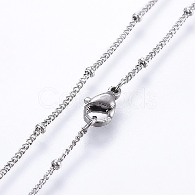 Non-Tarnish 304 Stainless Steel Curb Chain Necklaces NJEW-O102-21P-1