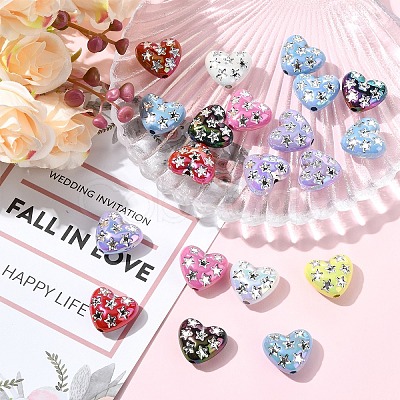 20Pcs UV Plating Iridescent Acrylic Beads OACR-YW0003-96-1