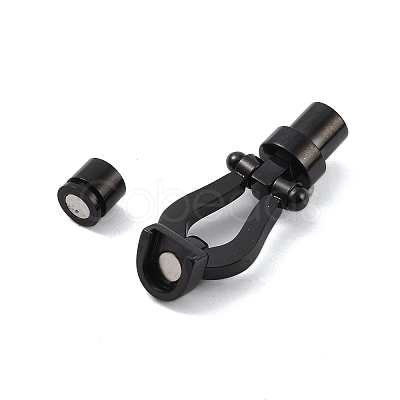 Ion Plating(IP) 304 Stainless Steel Magnetic Clasps with Glue-in Ends STAS-K282-02EB-1