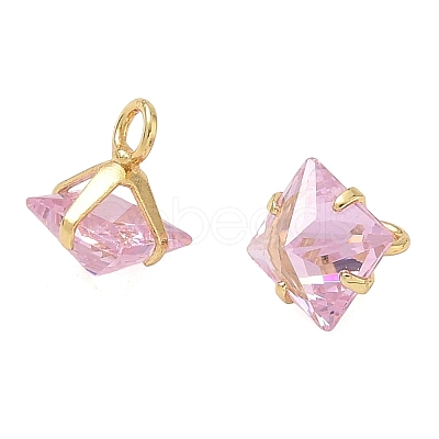 Brass Pave Cubic Zirconia Charms CU-CBABEB3-05G-1