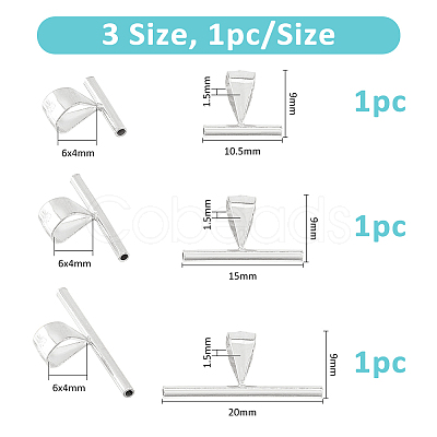 3Pcs 3 Styles Pin to Pendant Converter STER-FH0001-12-1