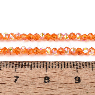 AB Color Plated Transparent Glass Rondelle Beads Strands EGLA-T029-2mm-10I-1