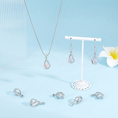 8Pcs Brass Bead Cage Pendants KK-GA0002-49-1