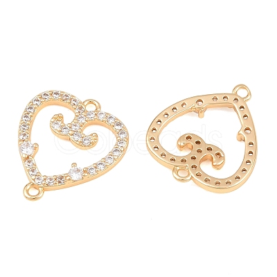 Brass Micro Pave Clear Cubic Zirconia Connector Charms CU-CBA7BFE-03G-G-1