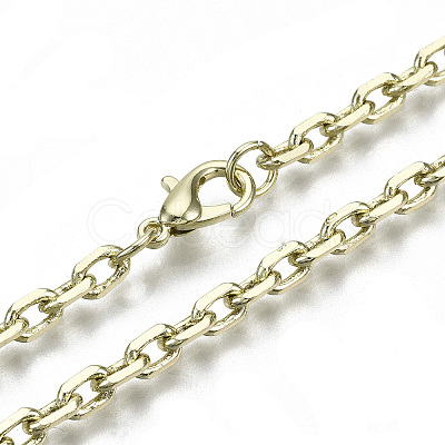 Brass Cable Chains Necklace Making MAK-N034-004B-14KC-1