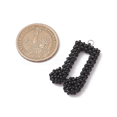 Glass Seed Beaded Musical Note Pendants PALLOY-MZ00569-1