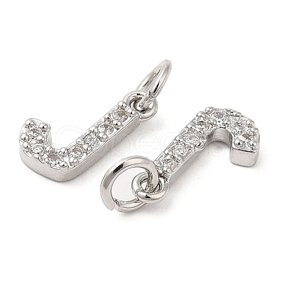Brass Micro Pave Grade AAA Cubic Zirconia Charms ZIRC-P067-11P-J-NR-1