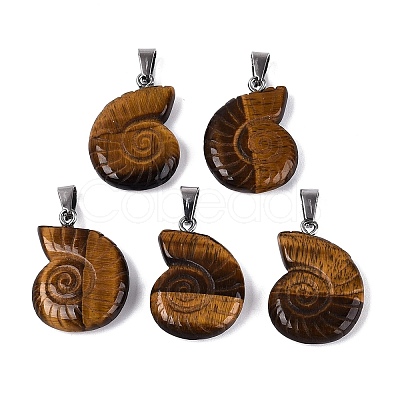 Natural Tiger Eye Pendants G-Q601-45C-1