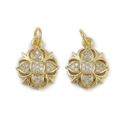 Brass Micro Pave Cubic Zirconia Pendants KK-I358-063G-L-1
