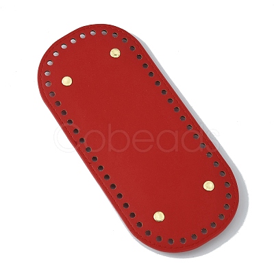 Oval PU Leather Knitting Crochet Bags Nail Bottom Shaper Pad DIY-WH0349-26LG-05-1