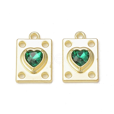 Rack Plating Alloy Glass Pendants PALLOY-P291-06G-01-1