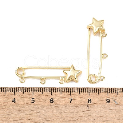 Star Brass Brooch Findings KK-Z132-01G-02-1