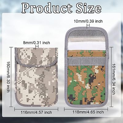 Olycraft 2Pcs 2 Style Tactical Mobile Phone Radiation Protection Shielding Bags AJEW-OC0003-62-1