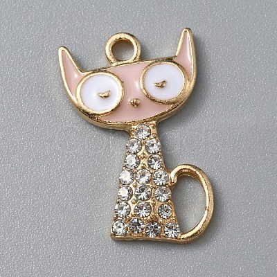 Alloy Enamel Pendants ENAM-WH0065-25KCG-01-1