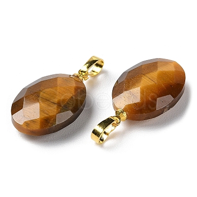 Natural Tiger Eye Pendants G-E603-03G-01-1