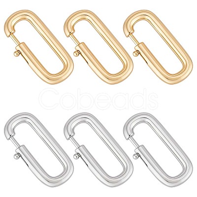 6Pcs 2 Colors Brass Clasps KK-WR0001-79-1