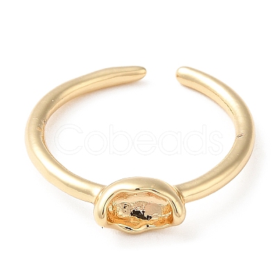 Zinc Alloy and 14K Gold Open Cuff Ring RJEW-Q169-01G-02-1