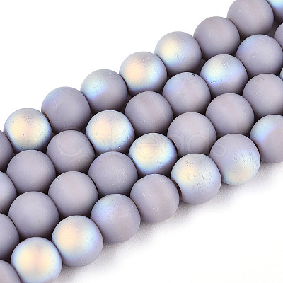 Frosted Opaque Glass Beads Strands LS-GLAA-T032-P8mm-MBB07-1