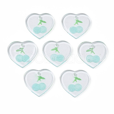 Transparent Resin Pendants RESI-N030-002C-1
