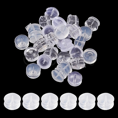 30Pcs 3 Style Silicone & Rubber Ear Nuts SIL-YW0001-17-1