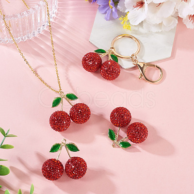 2Pcs Alloy Cherry Charms FIND-TA0009-30C-1