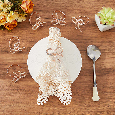 Bowknot Iron Napkin Rings DIY-WH20007-680RG-1