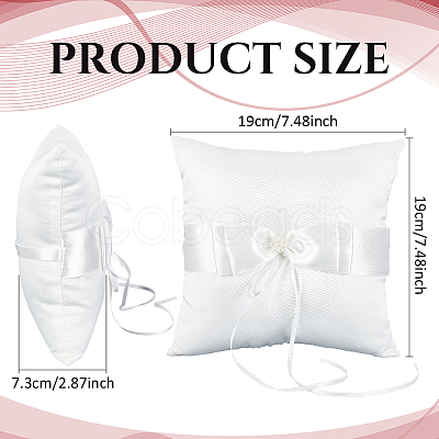 Satin Ring Pillow Cushion Bearer RDIS-WH0019-07-1