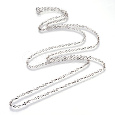 Iron Rolo Chains Necklace Making X-MAK-R015-45cm-P-1
