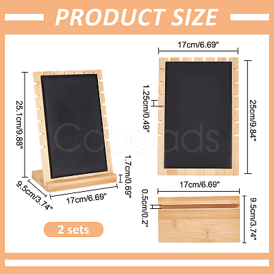 2 Bags Bamboo Wood Multiple Necklace Display Stands NDIS-PH0001-10C-1
