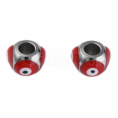 201 Stainless Steel Enamel Beads STAS-N087-59-01P-1