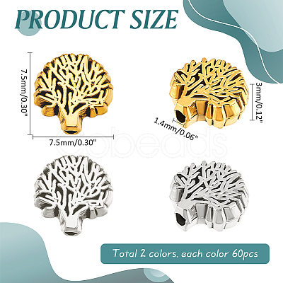 120Pcs 2 Colors Tibetan Style Zinc Alloy Beads FIND-PH0021-42-1