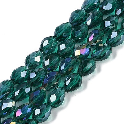 Transparent Electroplate Glass Beads Strands EGLA-N013-T4mm-B24-1