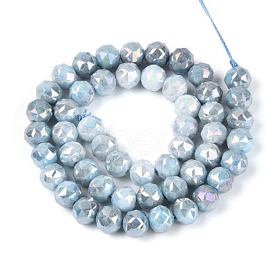 Anti-Tarnish Electroplate Glass Beads Strands GLAA-N010-8mm-12-1