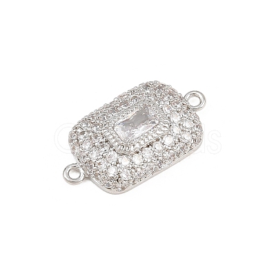 Brass Micro Pave Cubic Zirconia Connector Charms CU-CBAAB9C-01P-02-1