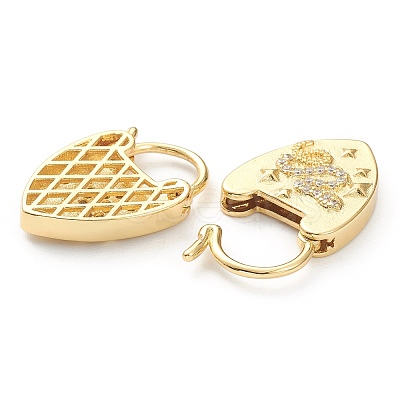 Brass Micro Pave Clear Cubic Zirconia Clasps ZIRC-P082-03A-G-1