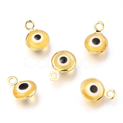 Handmade Evil Eye Lampwork Charms KK-F764-13G-05-1