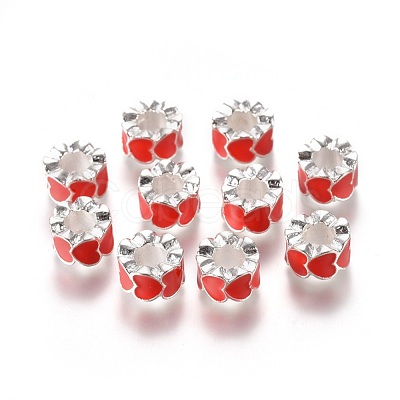 Alloy Enamel European Beads MPDL-R011-01-1