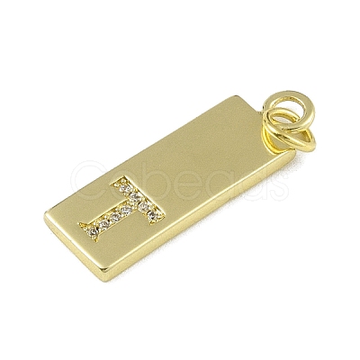 Brass Micro Pave Clear Cubic Zirconia Pendants KK-P266-06G-T-1