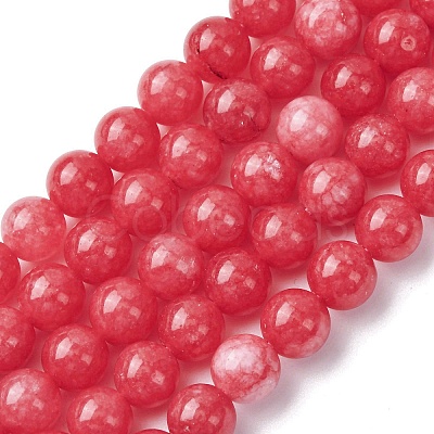 Natural White Jade Imitation Rhodonite Beads Strands X-G-I299-F15-8mm-1
