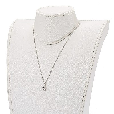 Brass Micro Pave Clear Cubic Zirconia Pendant Necklaces NJEW-JN03341-01-1