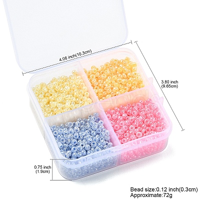 72G 4 Colors Glass Seed Beads SEED-YW0002-75A-1
