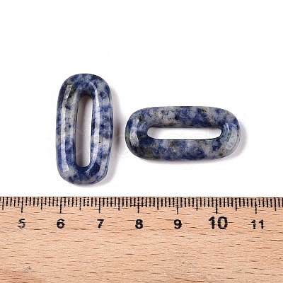 Natural Blue Spot Jasper Oval Pendants G-N342-105K-1