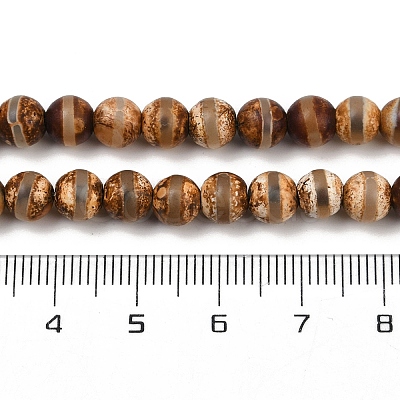 Natural Tibetan Style dZi Beads Strands G-P229-A-07J-6mm-1
