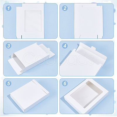Rectangle Paper Biscuit Boxes with Clear Window CON-WH0107-02B-02-1