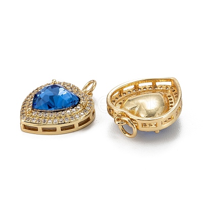 Brass Micro Pave Cubic Zirconia Pendants KK-G404-B-01R-G-1