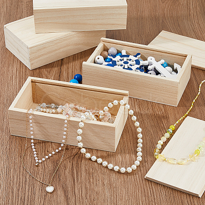 Rectangle Unfinished Wood Gift Storage Box LS-CON-WH0094-38A-1