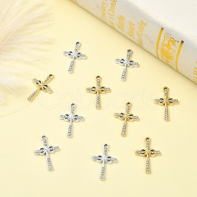 10Pcs Alloy Rhinestone Pendants FIND-YW0007-83G-1