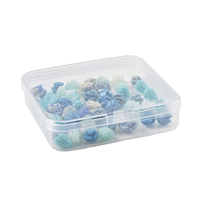50Pcs 7 Styles Synthetic Coral Beads CORA-FS0001-03-1