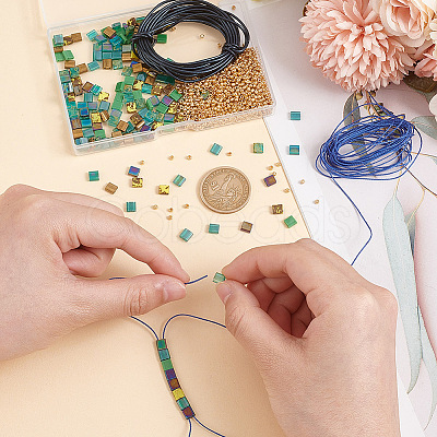 DIY Glass Seed Beaded Bracelet Making Kit DIY-AR0003-82-1